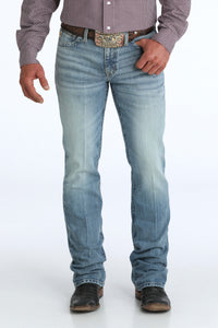 Cinch Men's Ian Slim Fit Bootcut Jean in Medium Stonewash