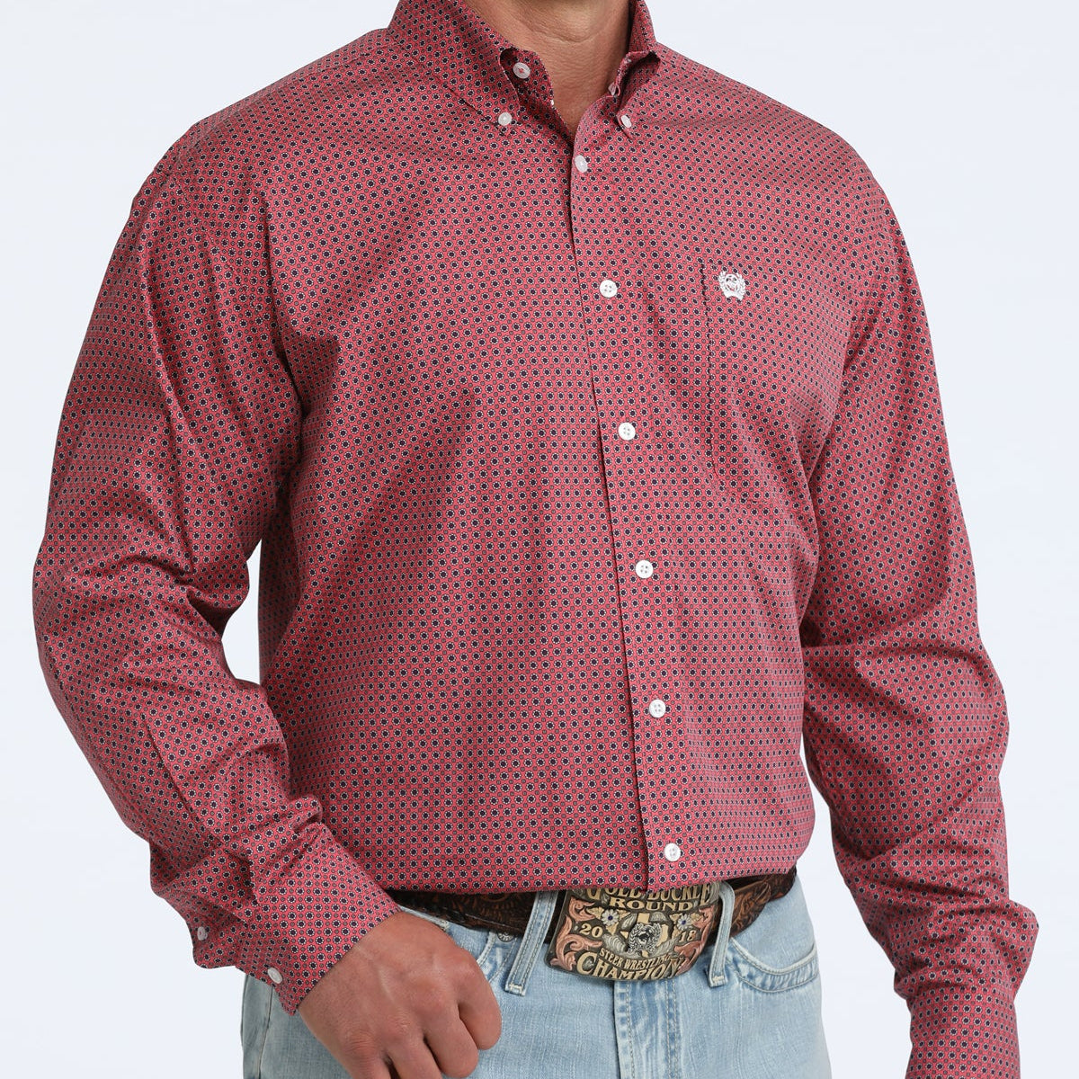 Cinch Men's L/S Classic Fit Button Down Western Shirt in Pink