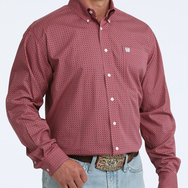 Cinch Men's L/S Classic Fit Button Down Western Shirt in Pink