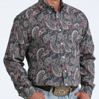 Cinch Men's L/S Classic Fit Button Down Western Shirt in Teal