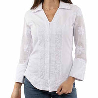 Scully Cantina Women's Cotton Blouse in White