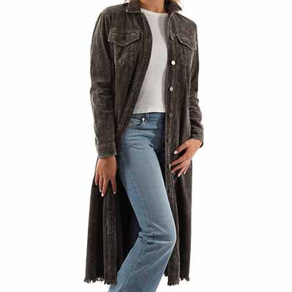 Scully Honey Creek Women's Corduroy Duster in Olive
