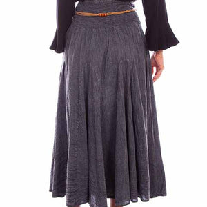 Scully Women's Acid Wash Full Length Skirt in Charcoal
