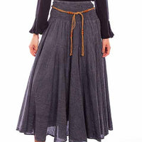Scully Women's Acid Wash Full Length Skirt in Charcoal
