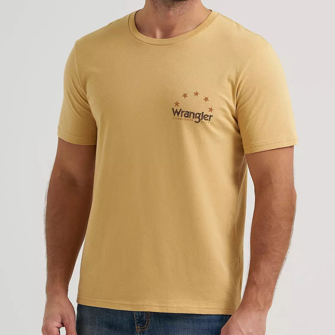 Wrangler Men's High Desert Skull Graphic T-Shirt in Curry Heather
