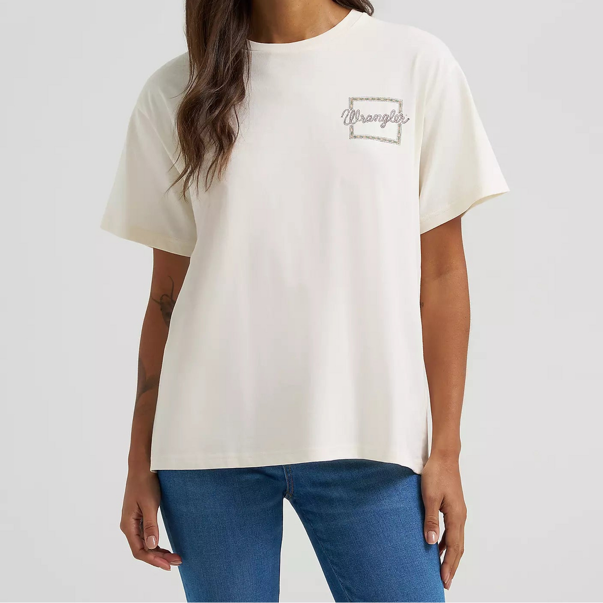 Wrangler Retro Women's S/S Wild Free Graphic Tee in Egret