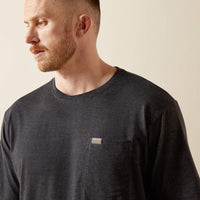 Ariat Men's Rebar S/S Cotton Strong Standard Pocket Tee in Charcoal Heather