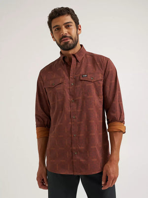 Wrangler ATG Men's L/S Technical Shirt in Sepia