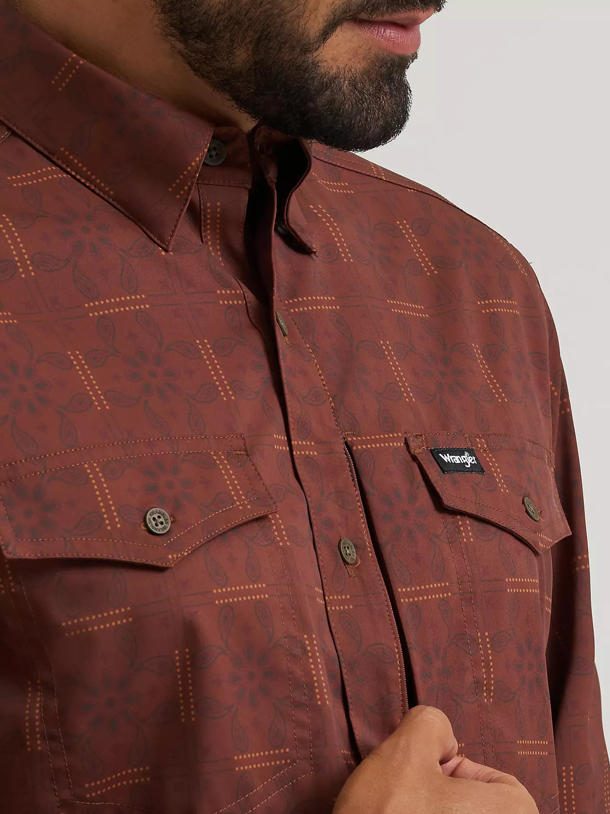 Wrangler ATG Men's L/S Technical Shirt in Sepia