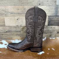 Circle G Men's Carunga Square Toe Western Boot in Chocolate