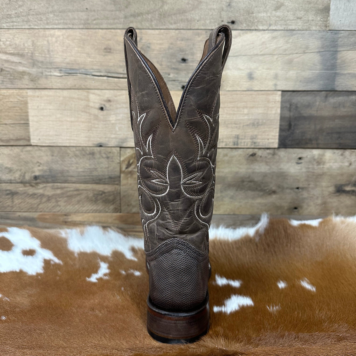 Circle G Men's Carunga Square Toe Western Boot in Chocolate