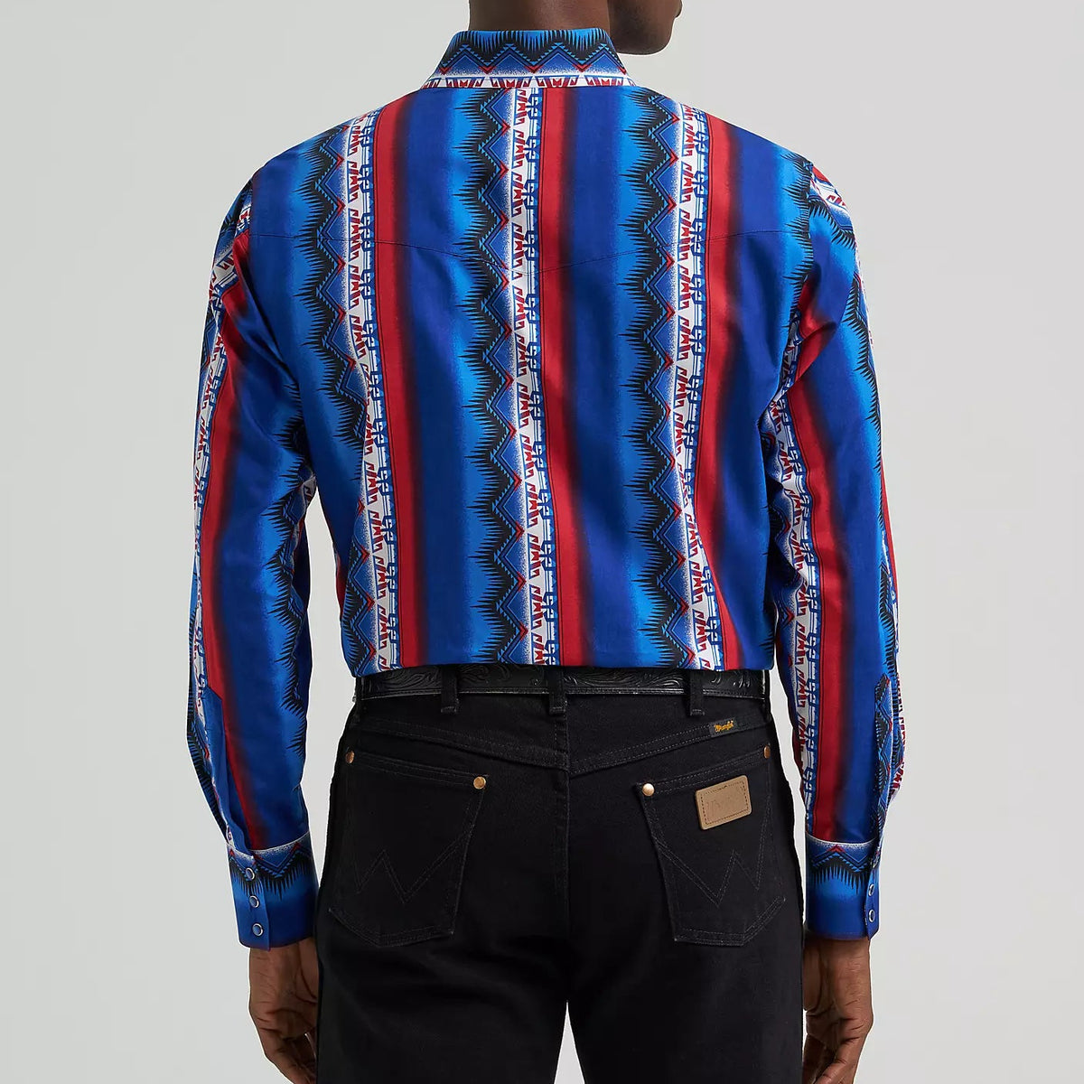 Wrangler Men's Checotah L/S Western Snap Shirt in Old Glory (Available in Tall Sizes)