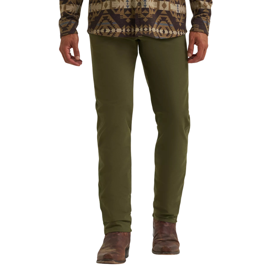Wrangler Men's All Terrain Gear Techno Knit 5 Pocket Pant in Olive Night