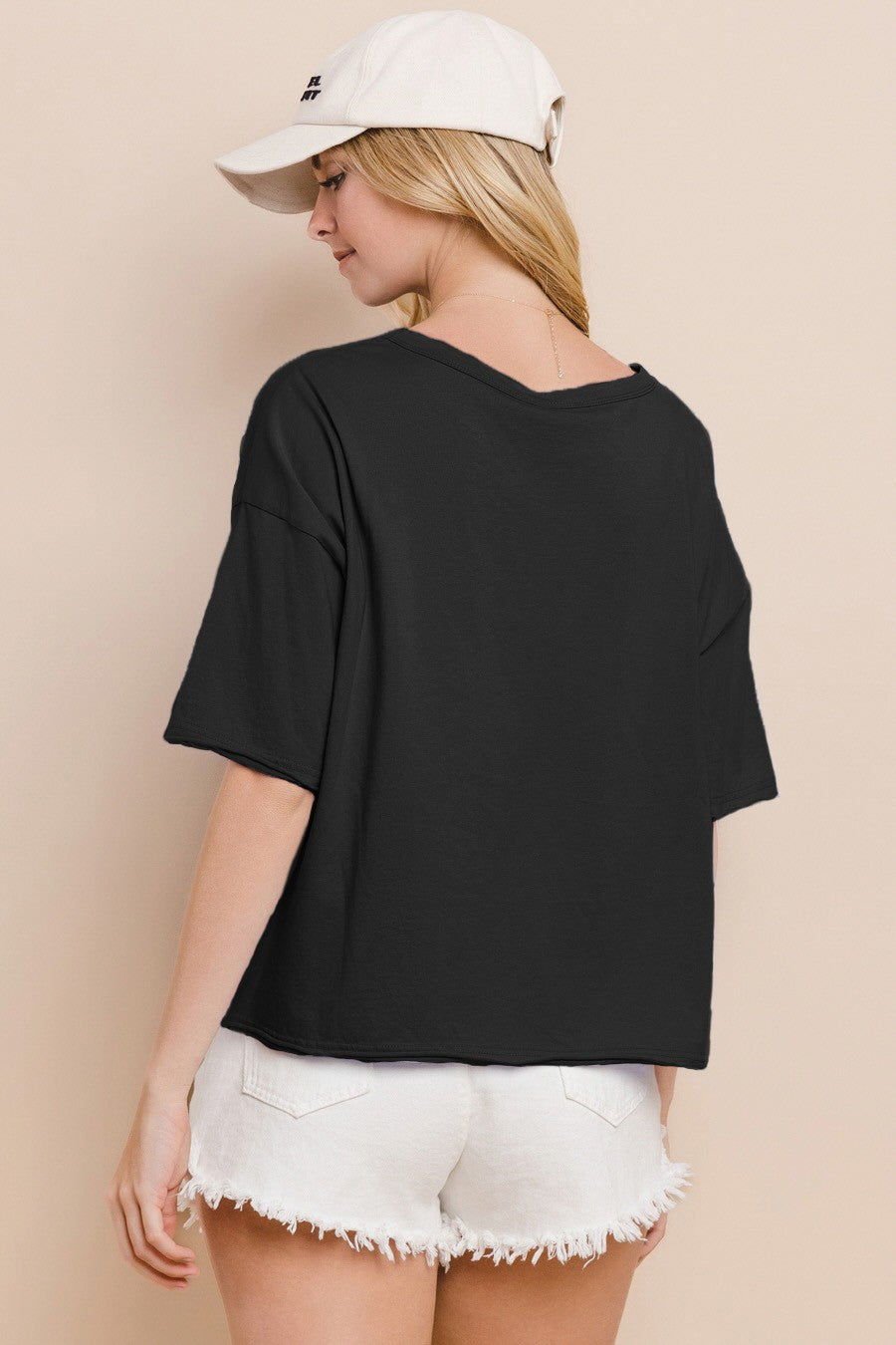 Women's Knit Cut Out Top in Black (Available in Regular and Plus Sizes)