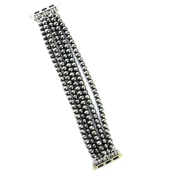 Western Multi Layered Navajo Inspired Pearl Stretch Apple Watch Band