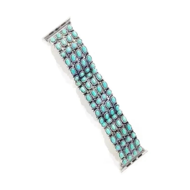 Western Turquoise Stone Stretch Apple Watch Band