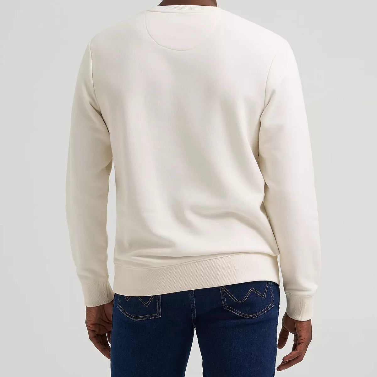 Wrangler Men's Legacy Logo Crew Sweatshirt in Antique White