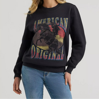 Wrangler Retro® Women's American Original Crew Sweatshirt in Black