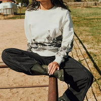 Wrangler Retro® Women's Archival Crew Sweatshirt in Egret