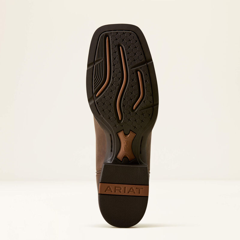 Ariat Women's Round Up Ryder Wide Square Toe Boot in Dark Cacao/ Distressed Leopard