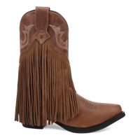 Dan Post Girl's Happy Trails Leather Fringe Boot in Tan