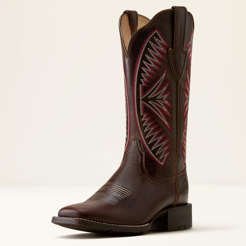 Ariat Women's Round Up Ruidoso Wide Square Toe Boot in Arizona Brown