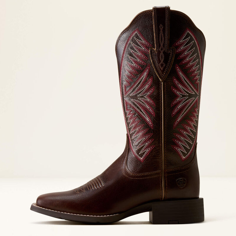 Ariat Women's Round Up Ruidoso Wide Square Toe Boot in Arizona Brown
