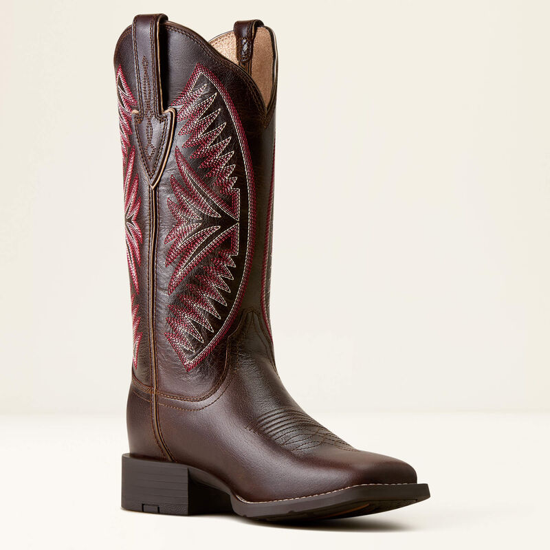 Ariat Women's Round Up Ruidoso Wide Square Toe Boot in Arizona Brown