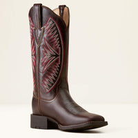 Ariat Women's Round Up Ruidoso Wide Square Toe Boot in Arizona Brown