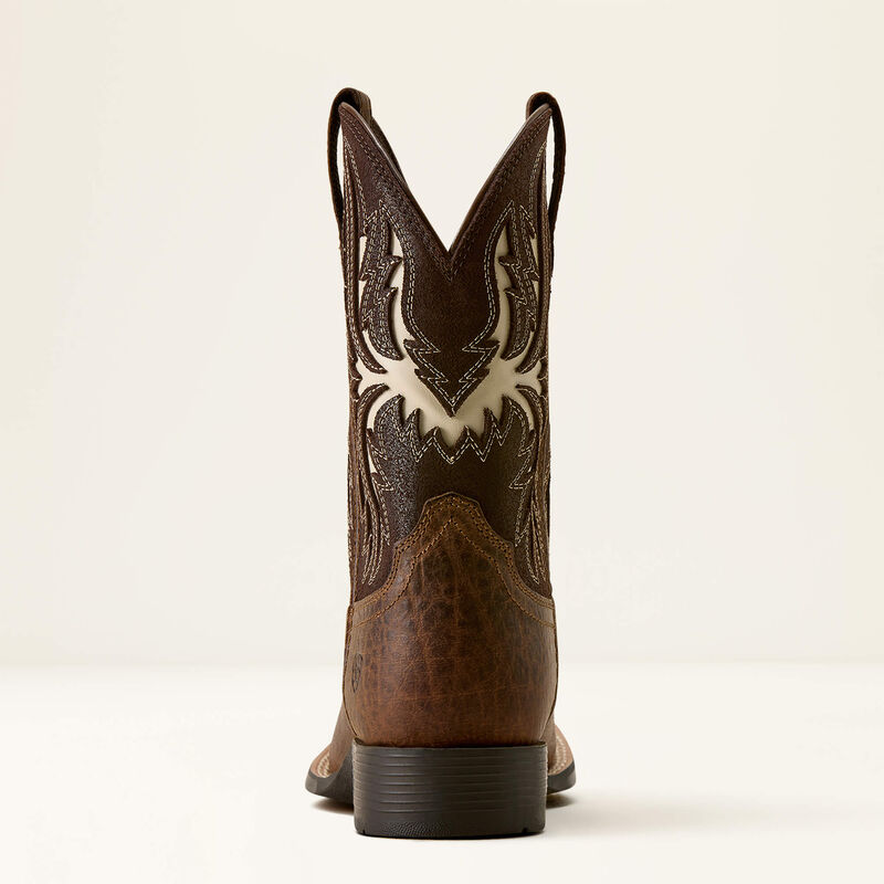 Ariat Kid's Driftwood Wide Square Toe Western Boot in Earth/Royal Chocolate
