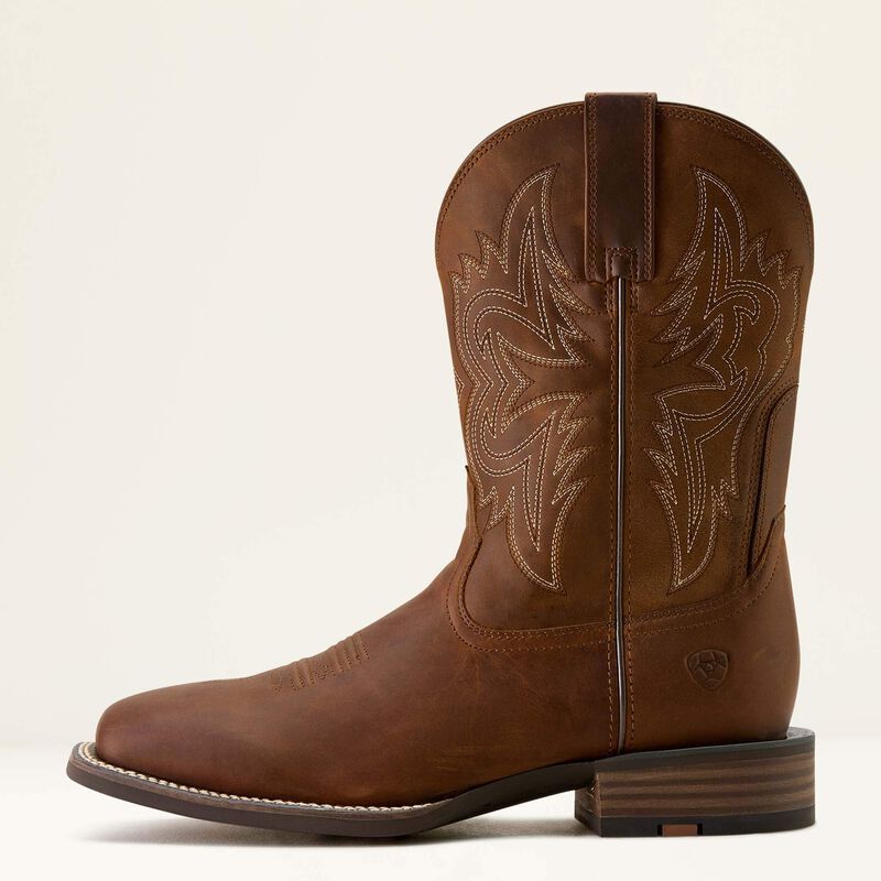 Ariat Men's Western Big Rig Wide Square Toe Cowboy Boot in Distressed Brown
