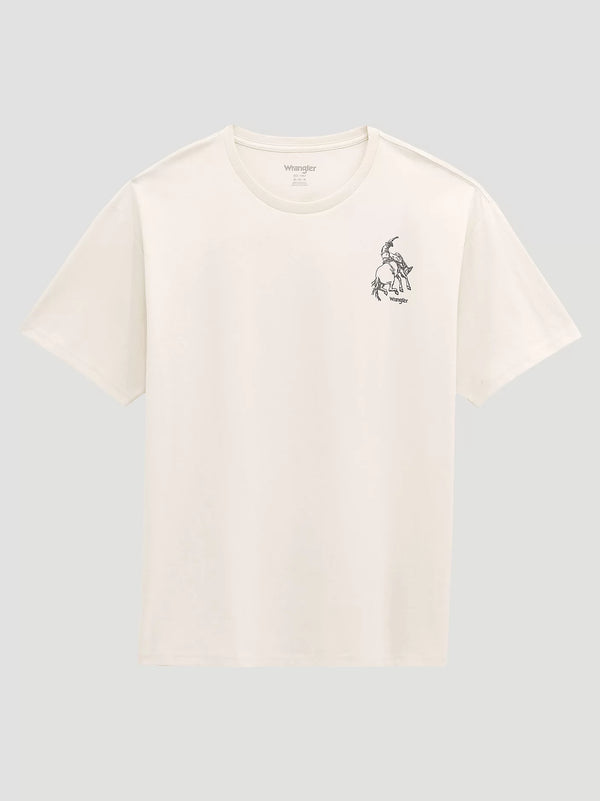 Wrangler Men's Soaring Cowboy Vintage Fit Graphic T-Shirt in Antique White