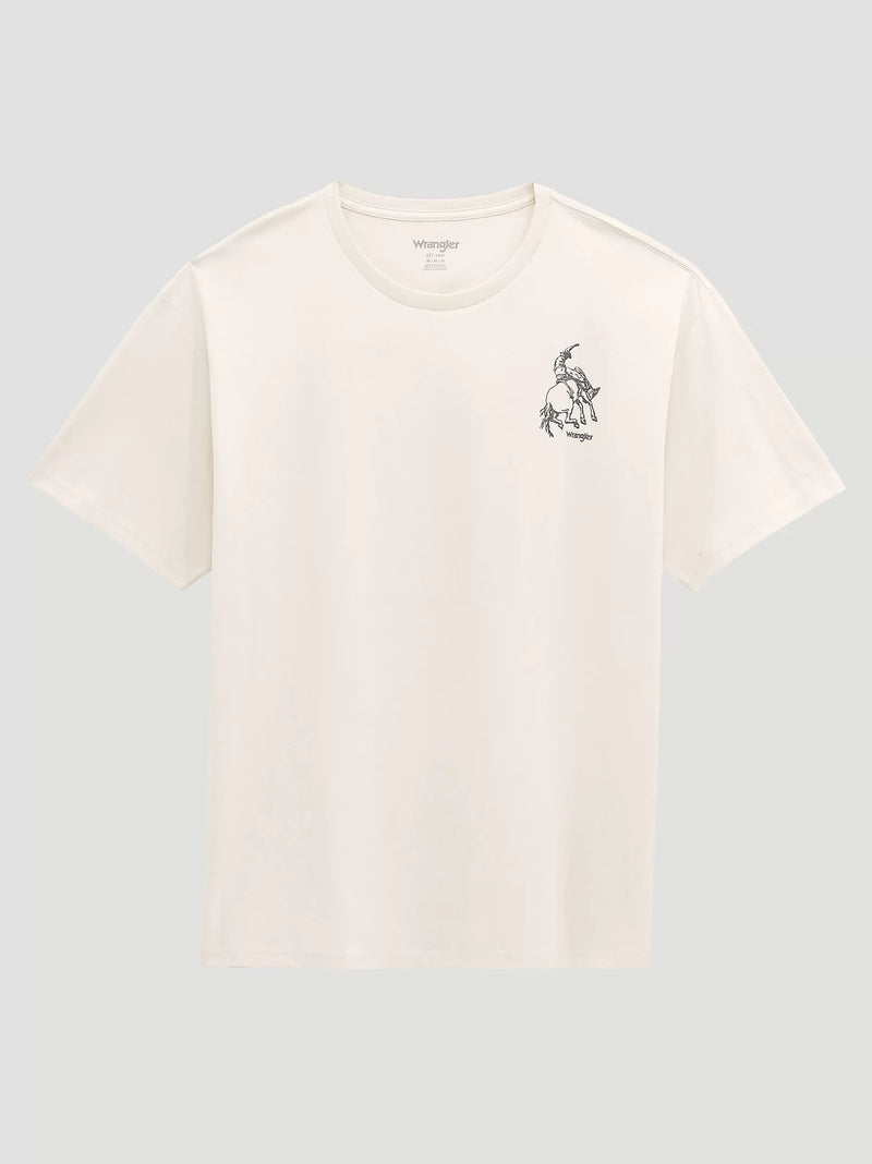 Wrangler Men's Soaring Cowboy Vintage Fit Graphic T-Shirt in Antique White