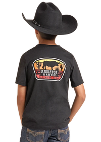 Rock & Roll Denim Youth Dale Brisby Cattle Graphic T-Shirt in Black