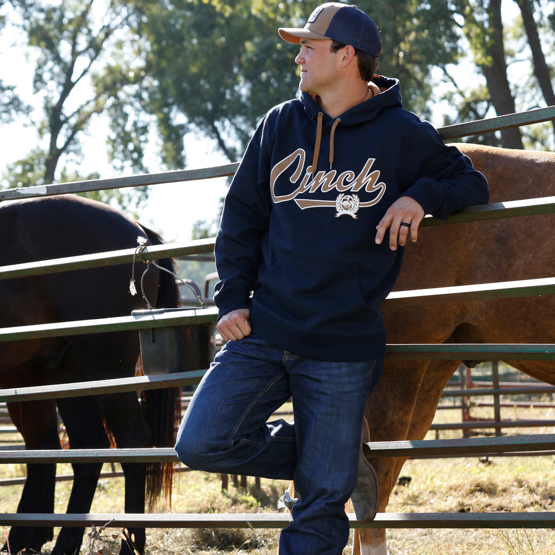 Cinch Men's Logo Hoodie in Navy