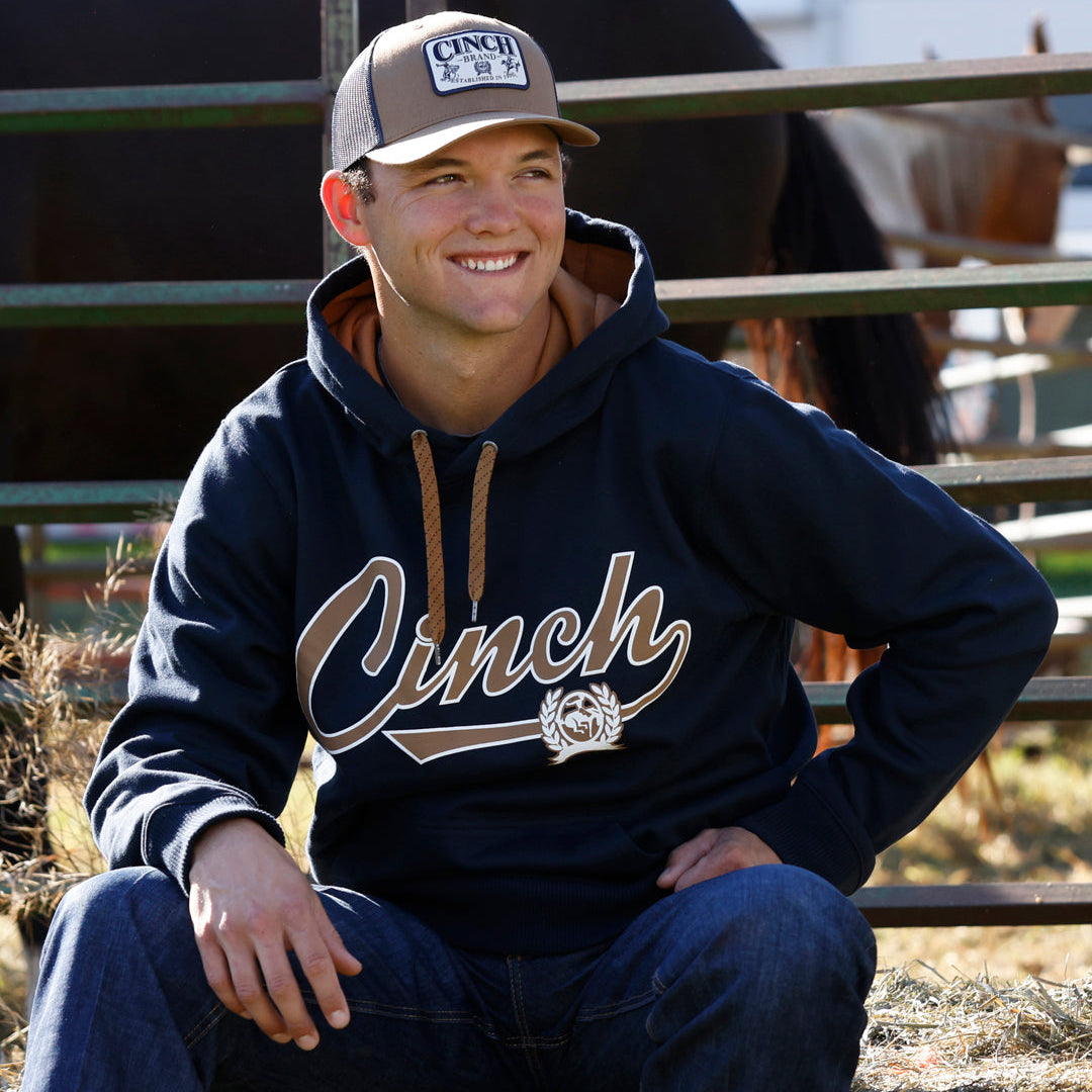 Cinch Men's Logo Hoodie in Navy