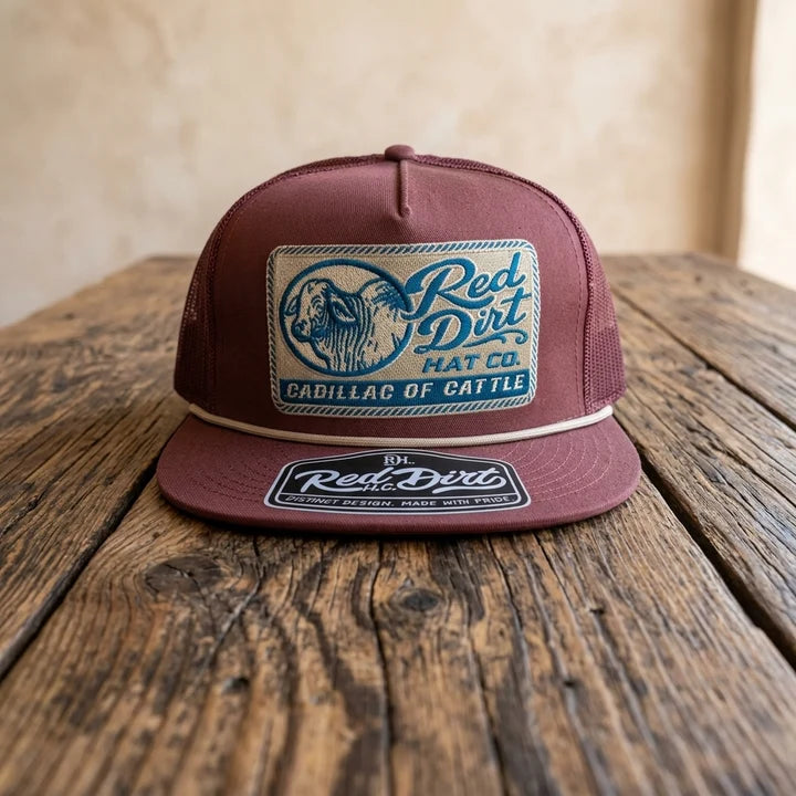 Red Dirt Hat Co. Where's The Beef? Hat in Burgundy