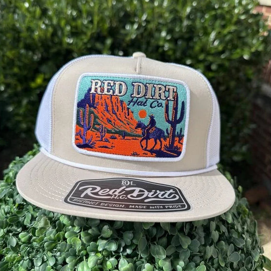 Red Dirt Hat Co. Lone Rider Hat in Khaki/White