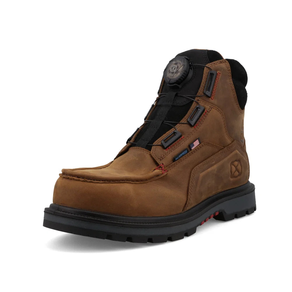 Twisted X Men's 6" Quick Draw Work Boot Nano Safety Toe in Brown & Black