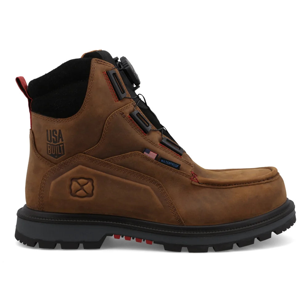 Twisted X Men's 6" Quick Draw Work Boot Nano Safety Toe in Brown & Black