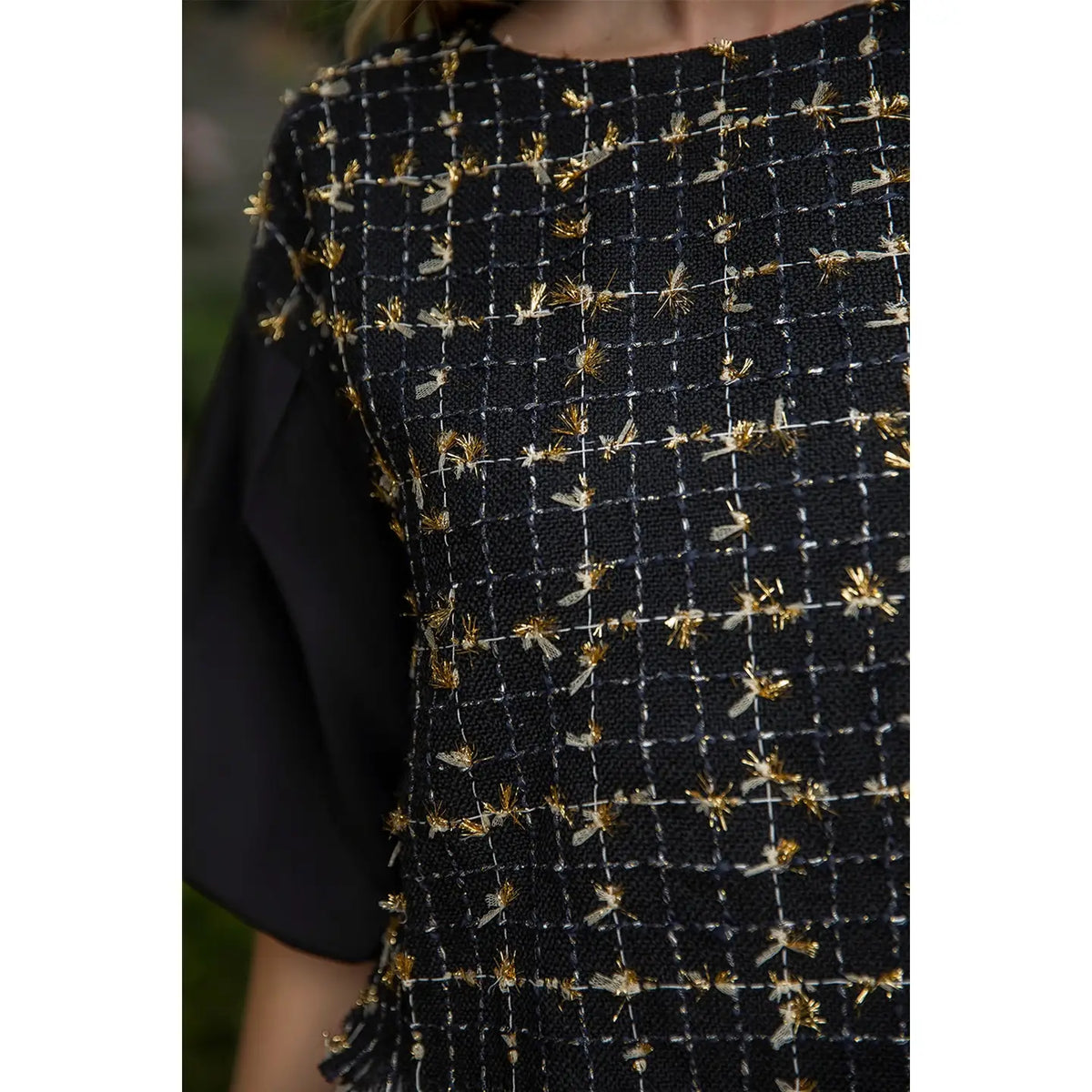 Women's Puff Sleeve Top in Black