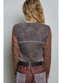 Women's Vintage Washed Crop Top in Cocoa