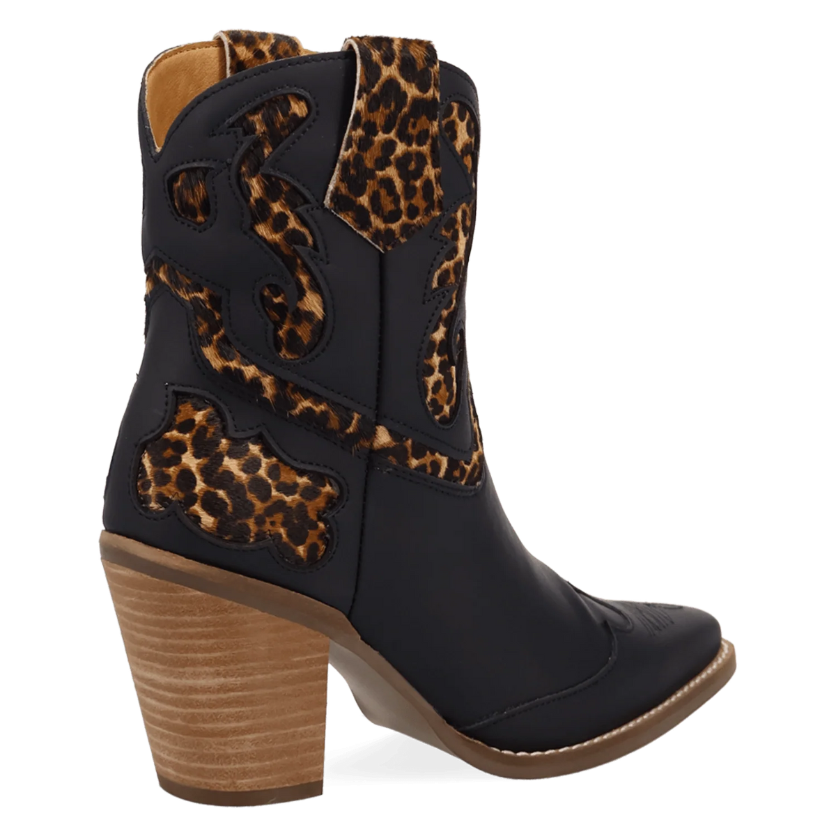 Dingo Women's Run Wild Leather Bootie in Leopard