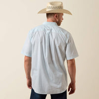 Ariat Men's S/S Wrinkle Free Welsh Classic Fit Button Down Shirt in White Multi Geo Print