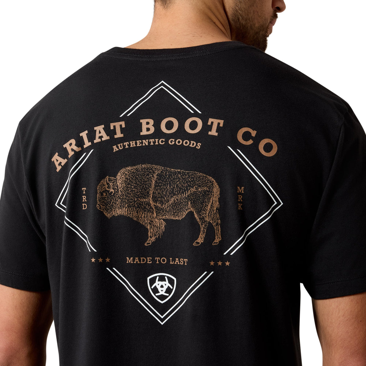 Ariat Men's X-Ray Bison S/S Graphic Tee in Black