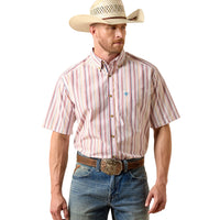 Ariat Men's S/S Pro Series Neil Classic Fit Shirt in Key Largo Blue Stripe