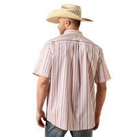 Ariat Men's S/S Pro Series Neil Classic Fit Shirt in Key Largo Blue Stripe