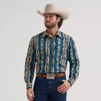 Wrangler Men's Checotah L/S Western Snap Shirt in High Desert