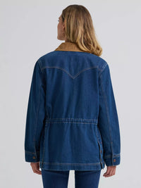 Wrangler Women's Denim Cinched Waist Barn Jacket in Denim