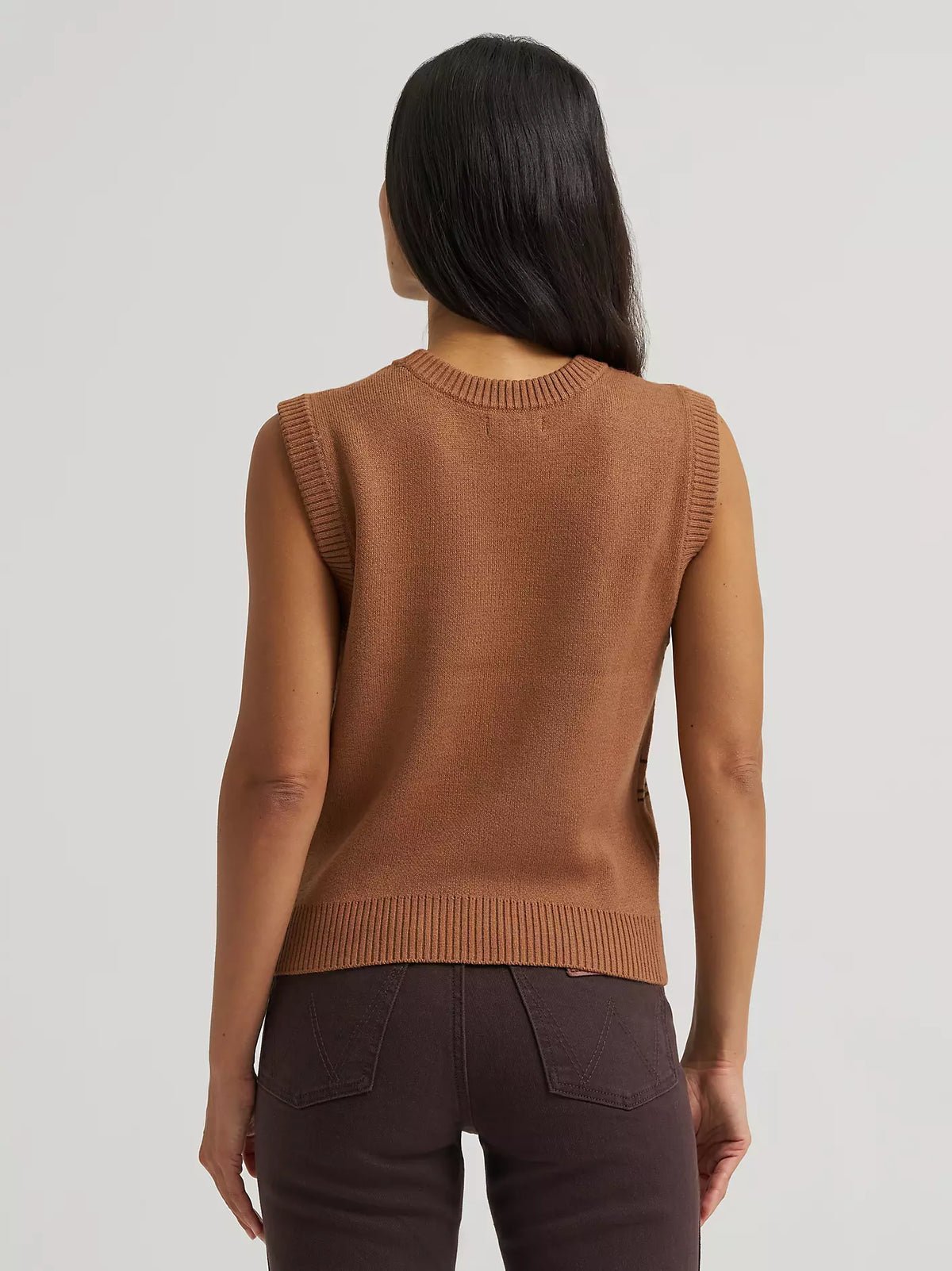 Wrangler Women's Horse Sweater Vest in Brown
